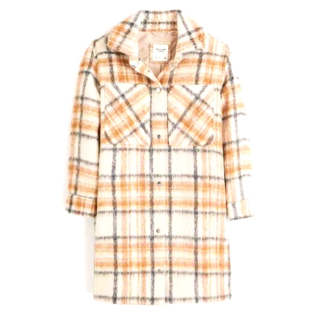 Long Length Wool Blend Shirt Jacket